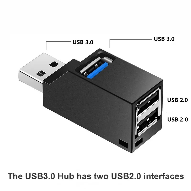 Usb Hub - محول صغير متعدد المنافذ 1-4 قطع،