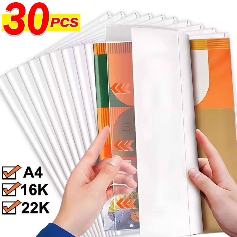 Laptop Sleeve - 10/30 قطعة A4/16K/22K غطاء كتاب شفاف